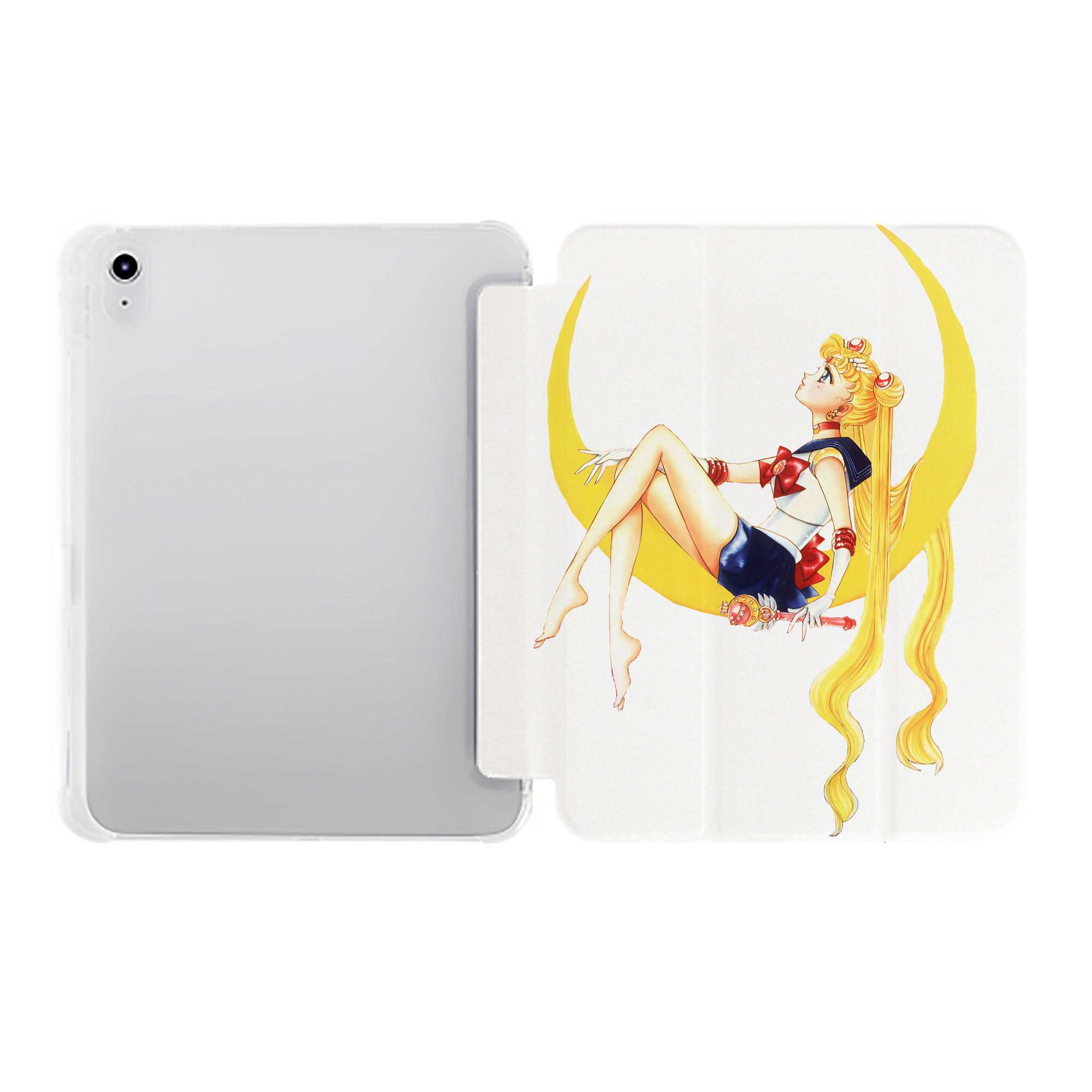 （画像用） 美少女戦士セーラームーン 月野 うさぎ つきの うさぎ Sailor Moon Tsukino Usagi IPad ケース ペン収納付き 三つ折りスタンド PUレザー×シリコン 対応機種9.5/10.5/10.9インチ